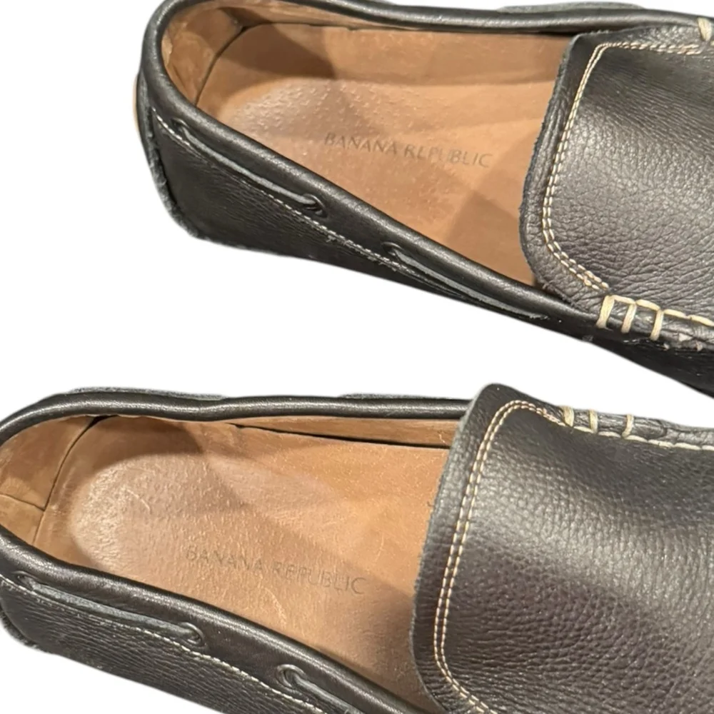 Banana Republic Men’s Leather Driving Loafers 11.5M Black Moccasin Slip-On Shoe